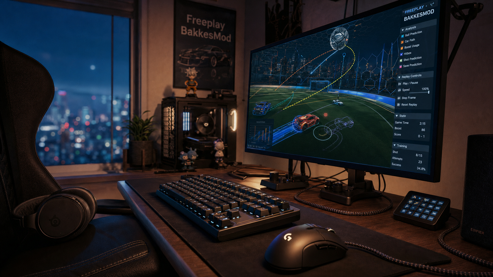 Bakkesmod Rocket League : entraînement ciblé avec overlays de trajectoire
