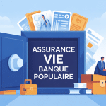 assurance vie banque populaire avis, illustration montrant confiance, sécurité et conseiller