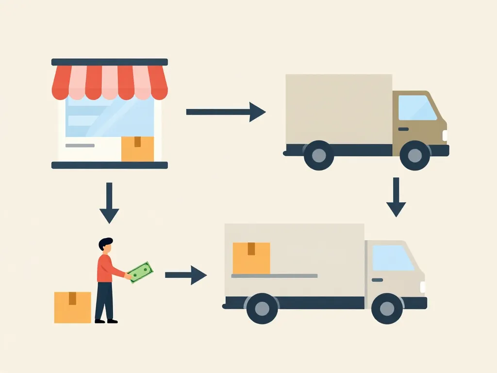 schéma cash on delivery processus e-commerce