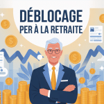 déblocage per à la retraite image stylisée retraité