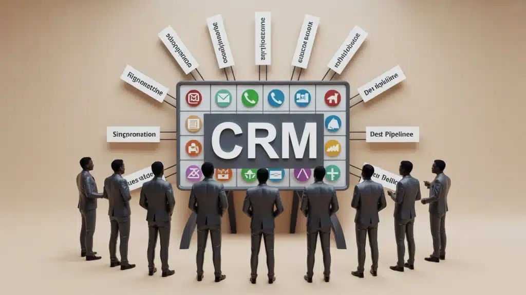 Illustration CRM avec tableau de bord centralisé
