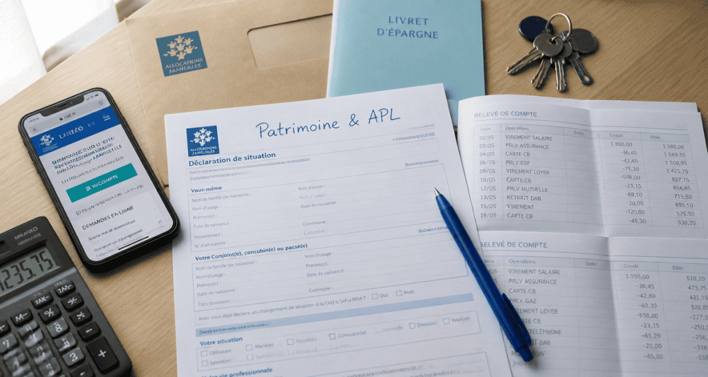 apl et epargne documents caf et calculatrice