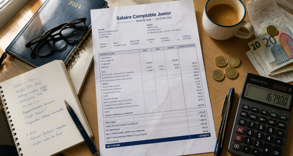 bureau comptable salaire débutant fiche de paie