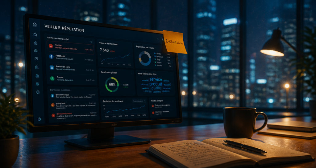 e reputation outils interface veille ordinateur