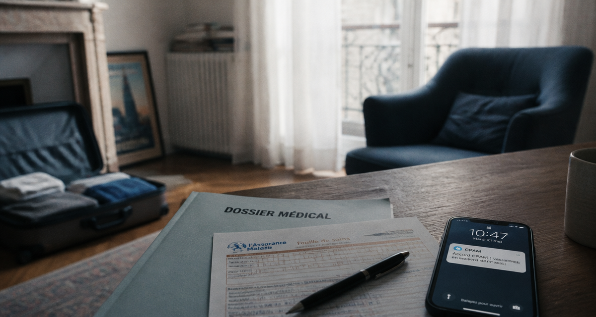 en accident de travail peut on partir en vacances dossier CPAM smartphone notification