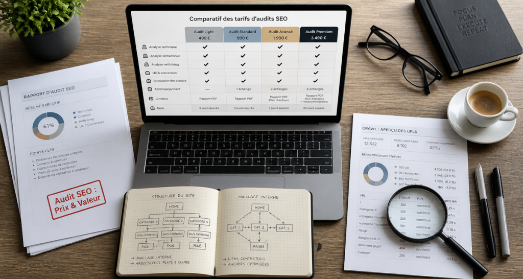 prix audit seo comparatif bureau consultant