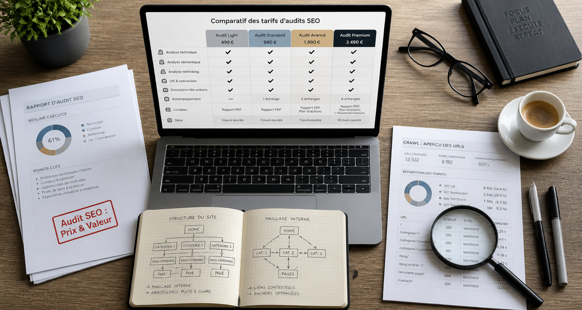 prix audit seo comparatif bureau consultant