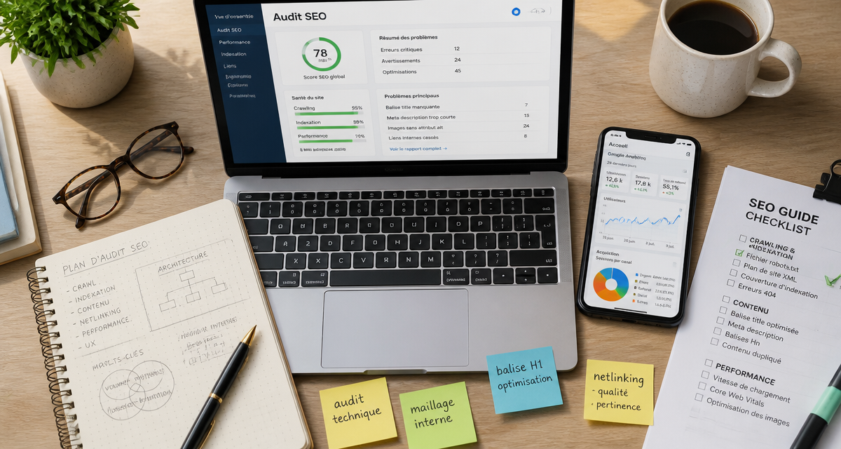 SEO guide et outils sur bureau référenceur