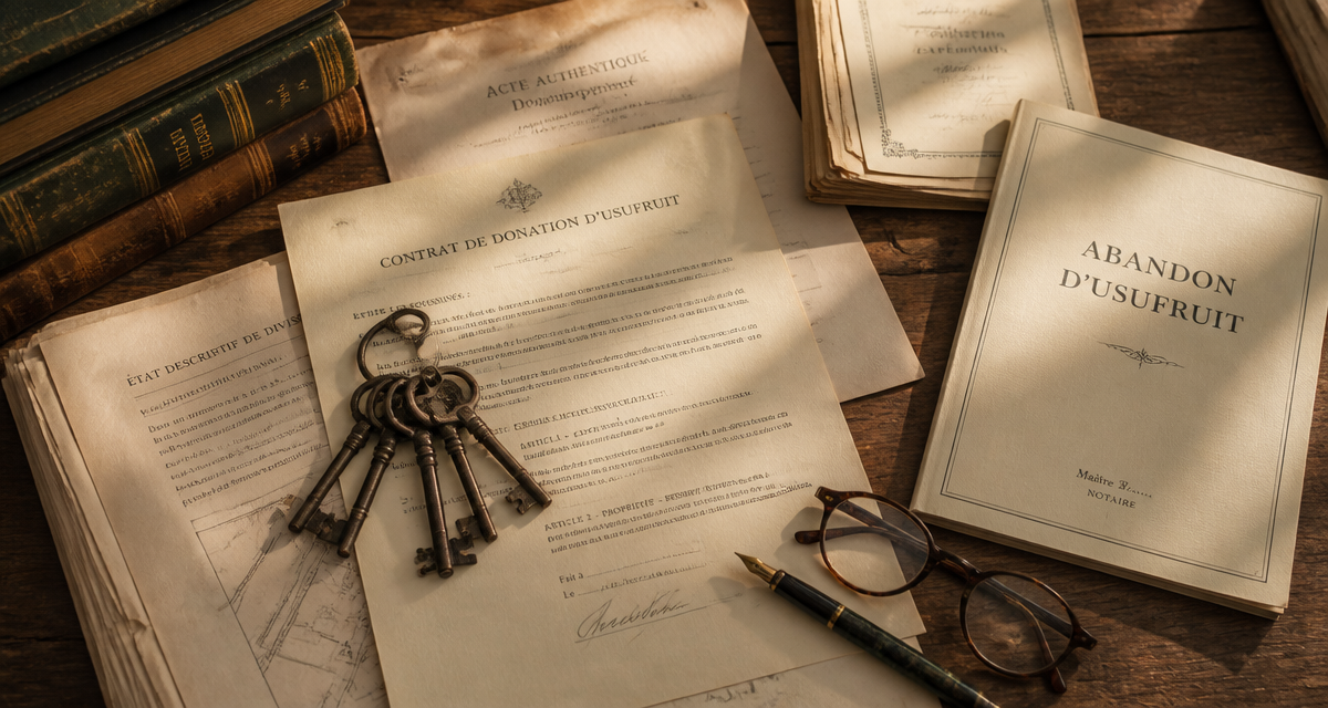 abandon d'usufruit a 80 ans, documents notariés et clés anciennes