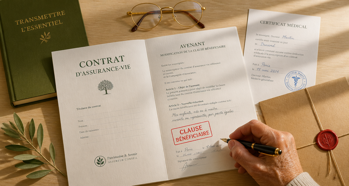 changement bénéficiaire assurance-vie après 80 ans signature contrat