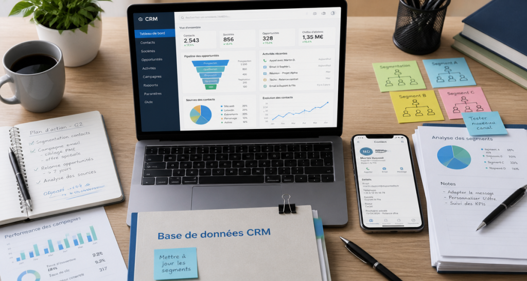 crm base de données sur bureau moderne