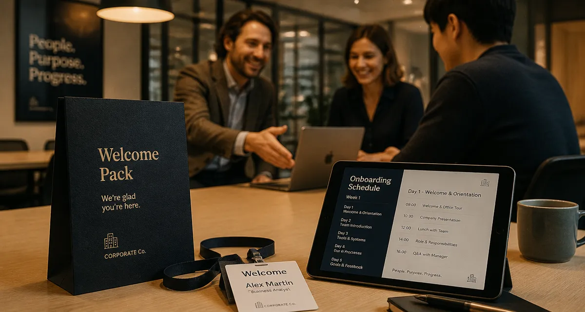 Onboarding exemple : welcome pack et planning d’onboarding au bureau