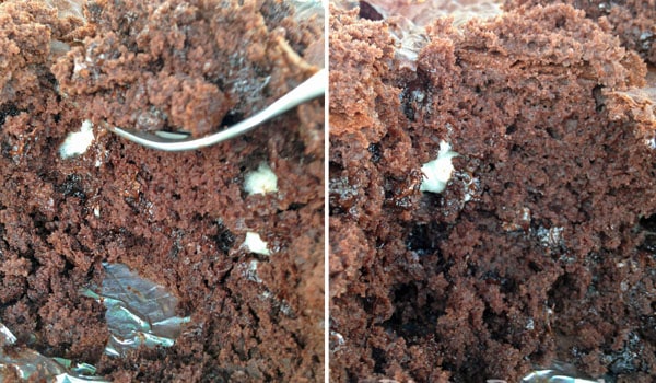 close up of dutch oven chocolate cake