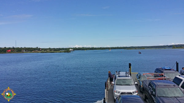 cars on a ferry to Washington Island
