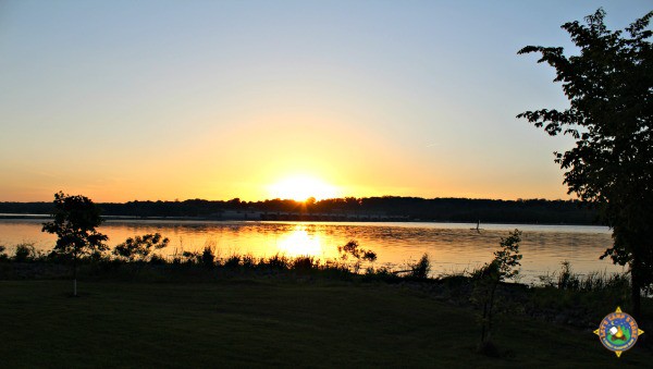 sunset over the river