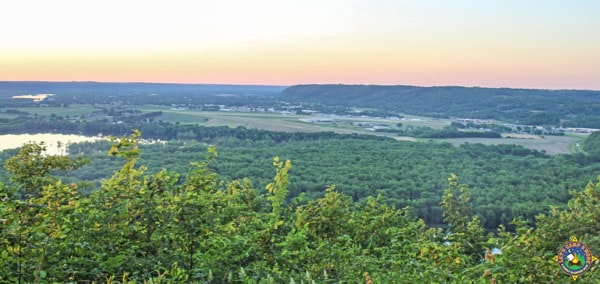 view from the Ridge Campground at Wyalusing State Park