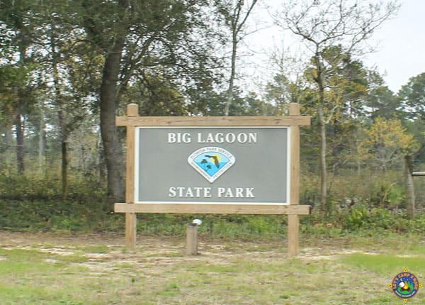 Big Lagoon State Park in Florida sign
