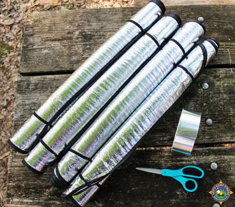 supplies for a custom window shade for an RV
