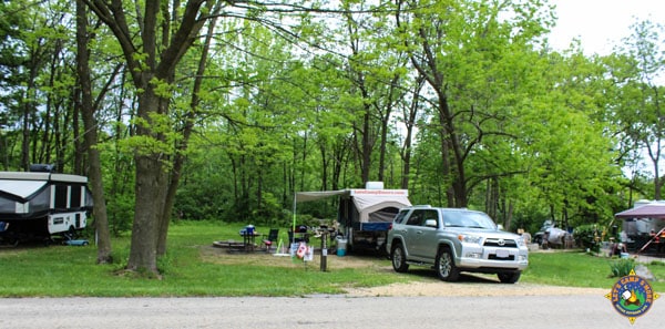 campsite at Shabbona Lake State Park