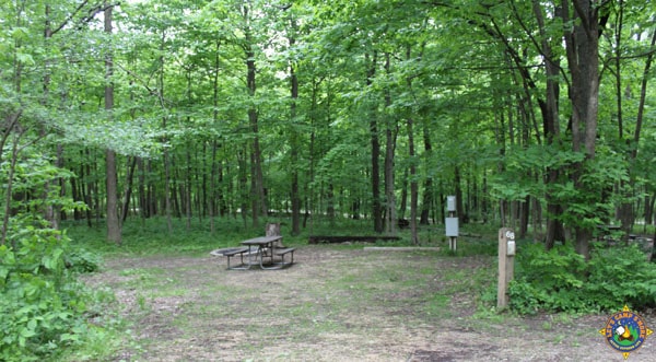 campsite at Shabbona Lake State Park