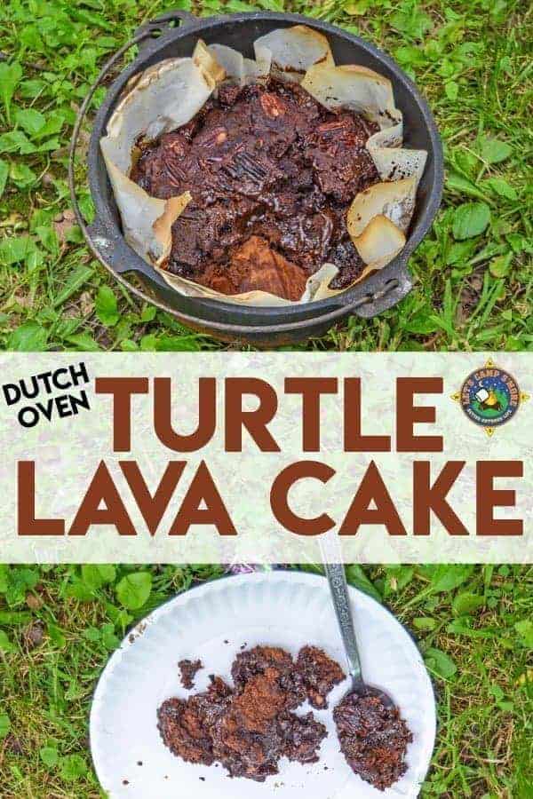 collage of Caramel Turtle Dump Cake