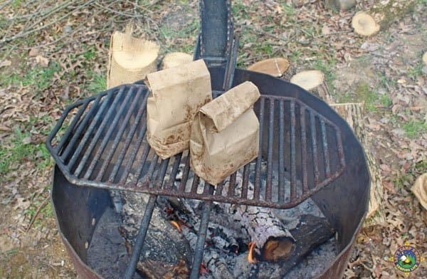 Breakfast in a Bag over the Campfire