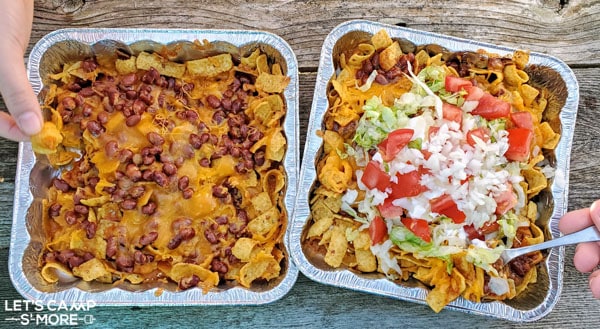 2 pans of grilled fritos nachos