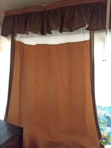 brown curtain panel