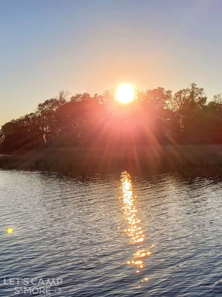 sunset over the bayou in Mississippi
