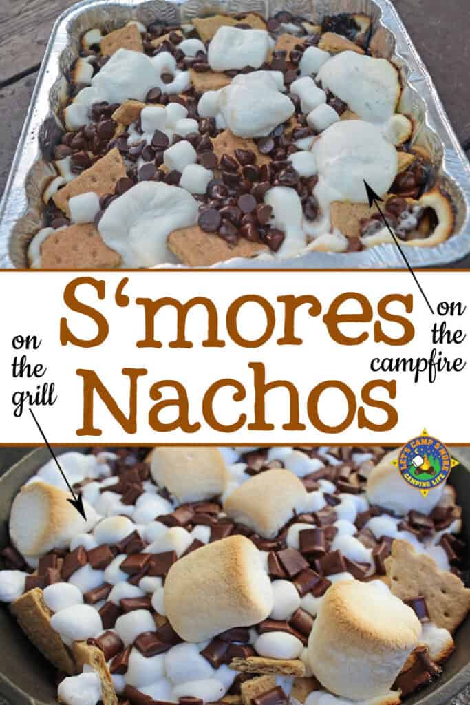 collage of s'more nachos