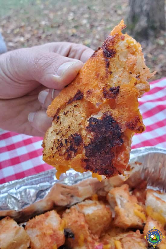 charred crust on pizza bread