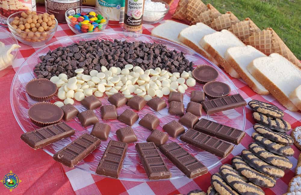 chocolate in a s'more charcuterie board