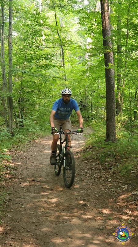 man on a mountain bike trail