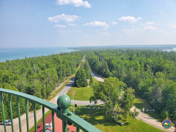 view of Presque Isle and Lake Huron from the top of new lighthouse