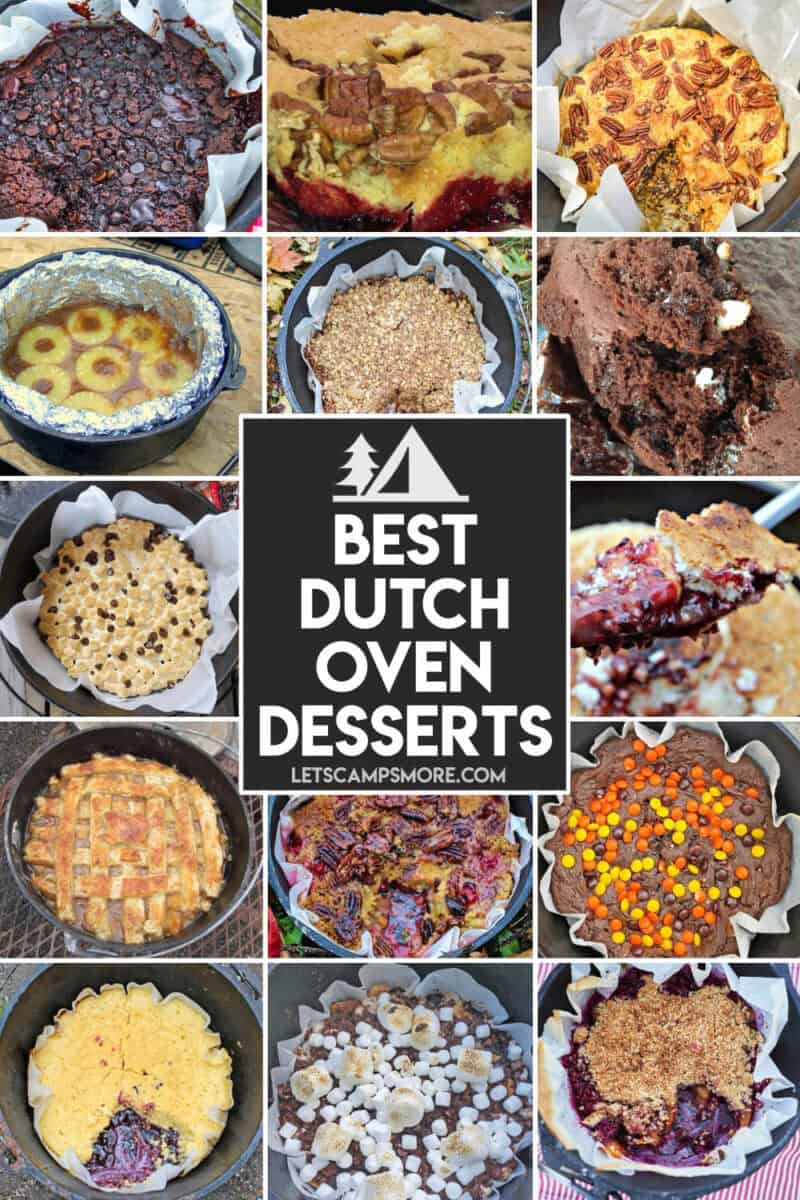 collage of Dutch oven desserts