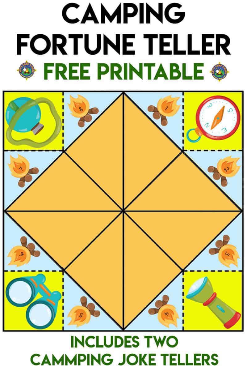 Kid's camping joke and fortune teller origami free printable