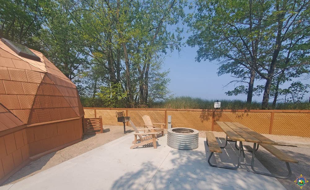 outside area of Geodome Cabin