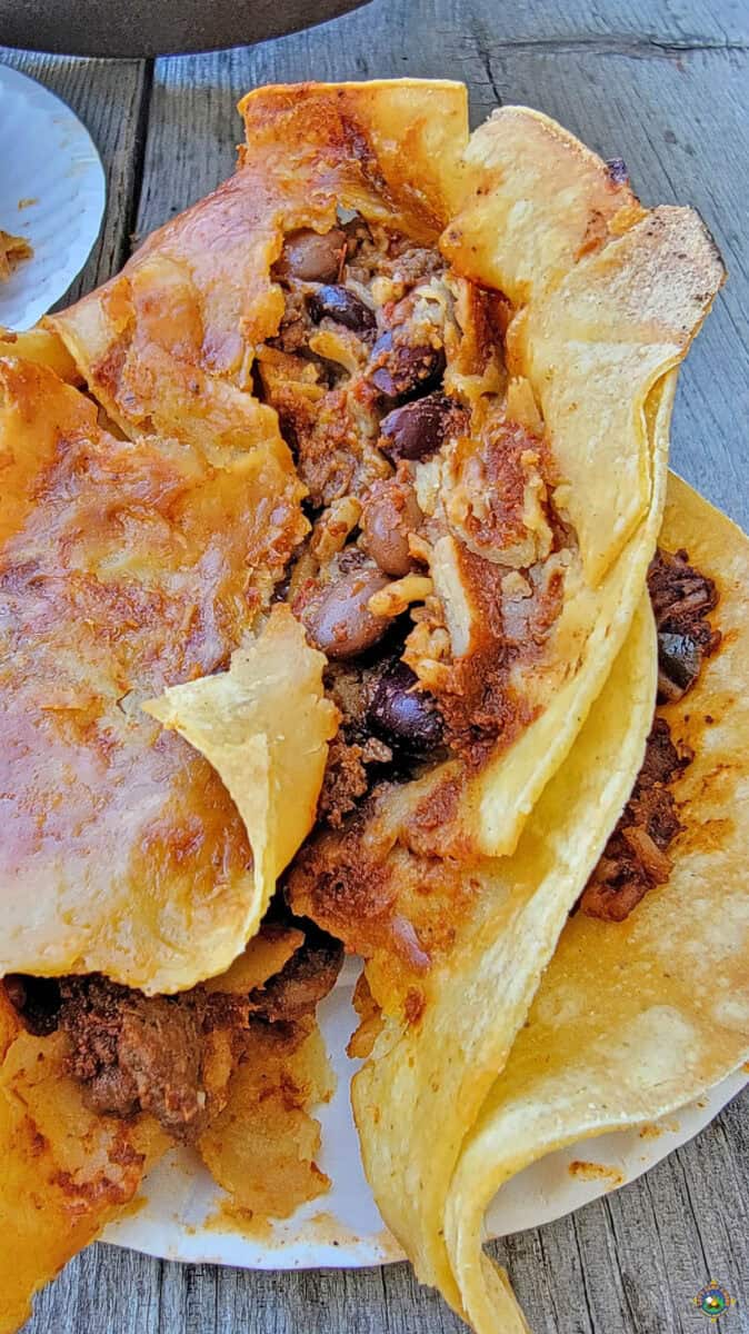 crispy edges on a baked taco