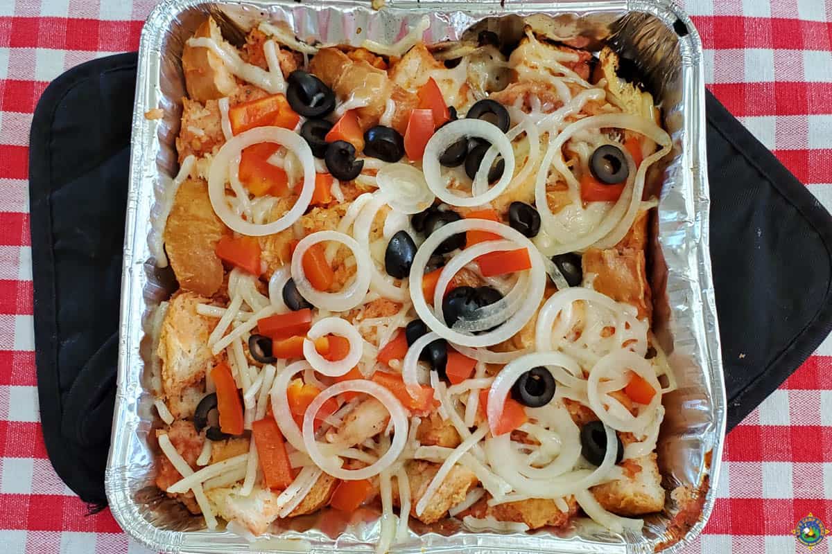 Campfire Pizza Bread in a Foil Pan