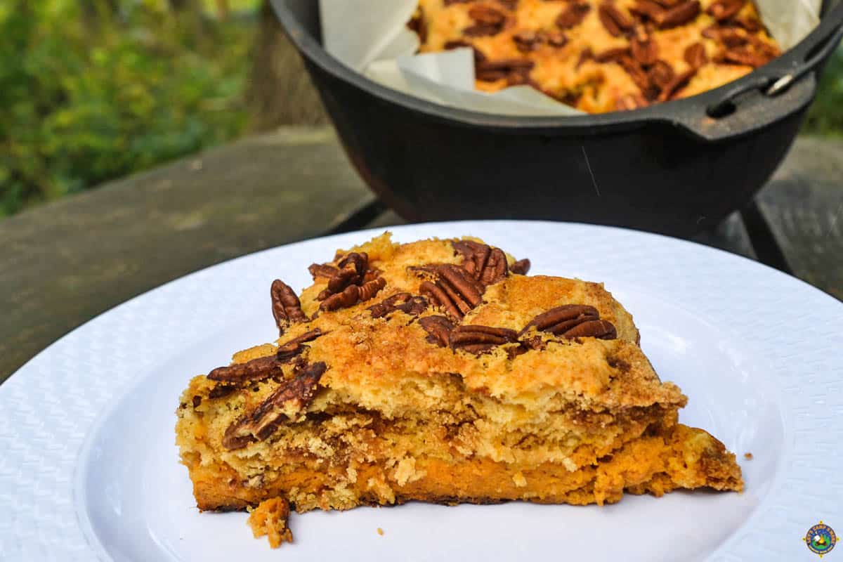 Dutch Oven Pumpkin Pie Cake Camping Recipe