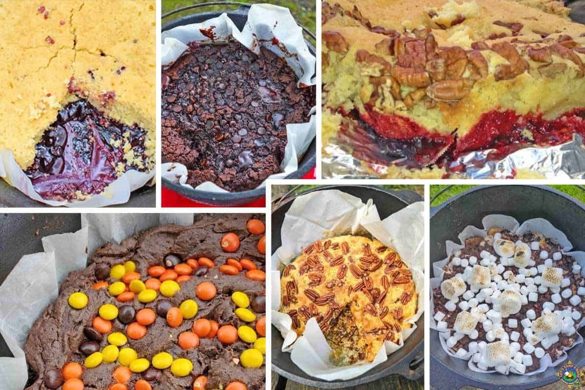 collage of Dutch Oven desserts