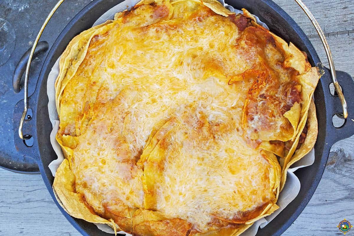 Easy Dutch Oven Taco Casserole Camping Recipe