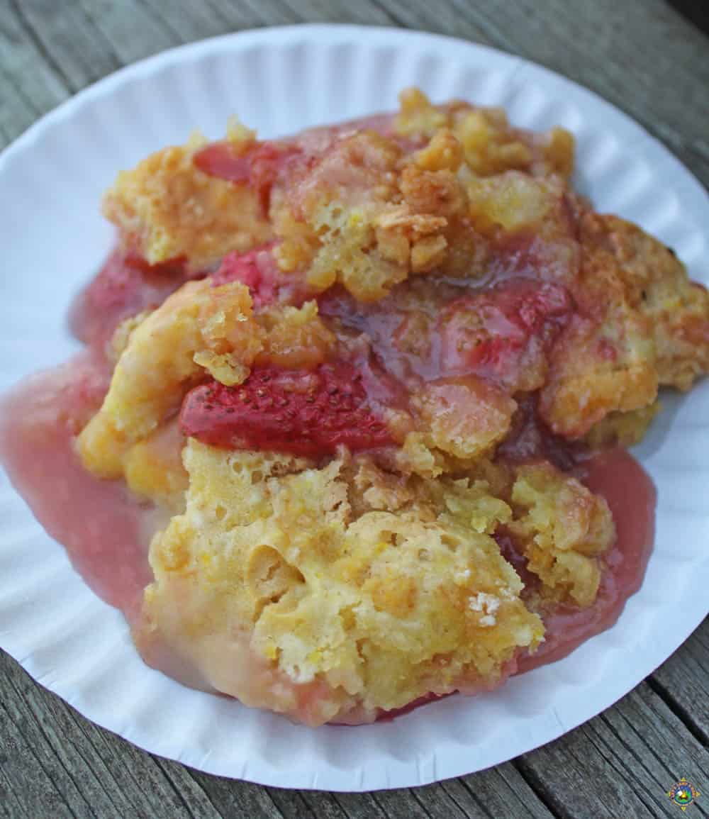 Serving of Lemon Strawberry Cobbler