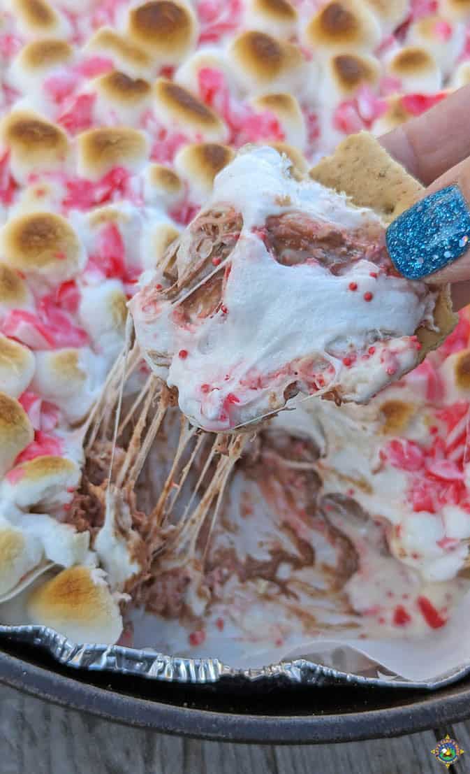 Dipping into S'more Dip with a Graham Cracker