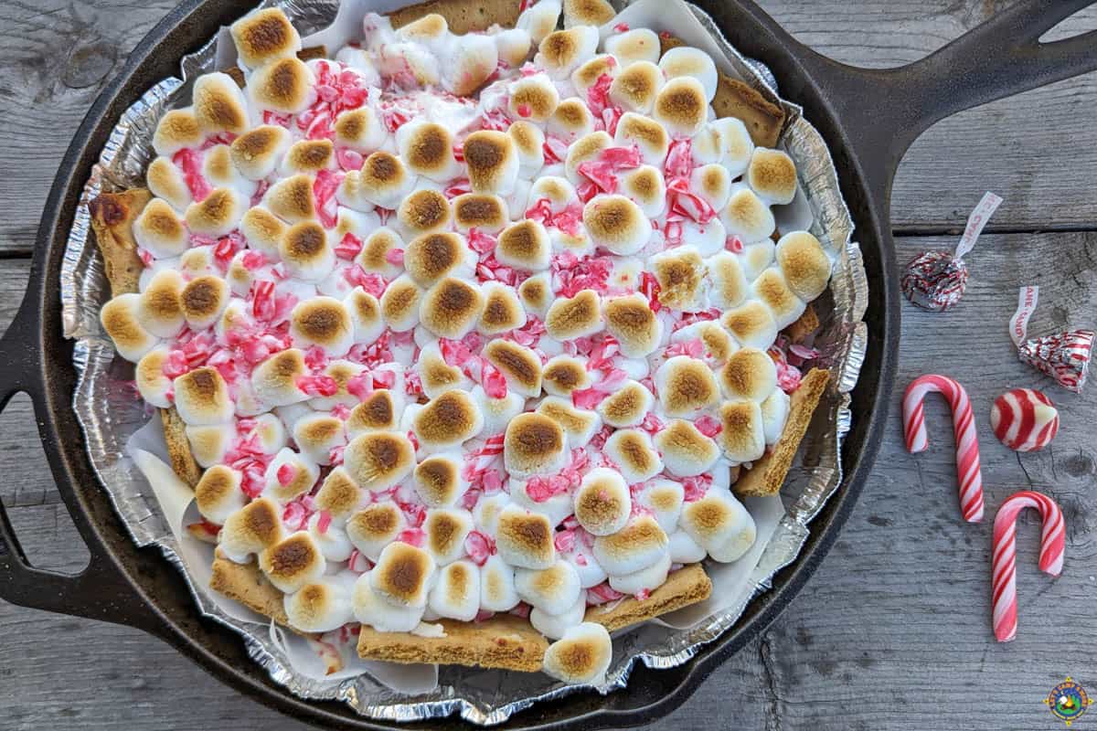 Smore Dip with Crushed Candy Canes