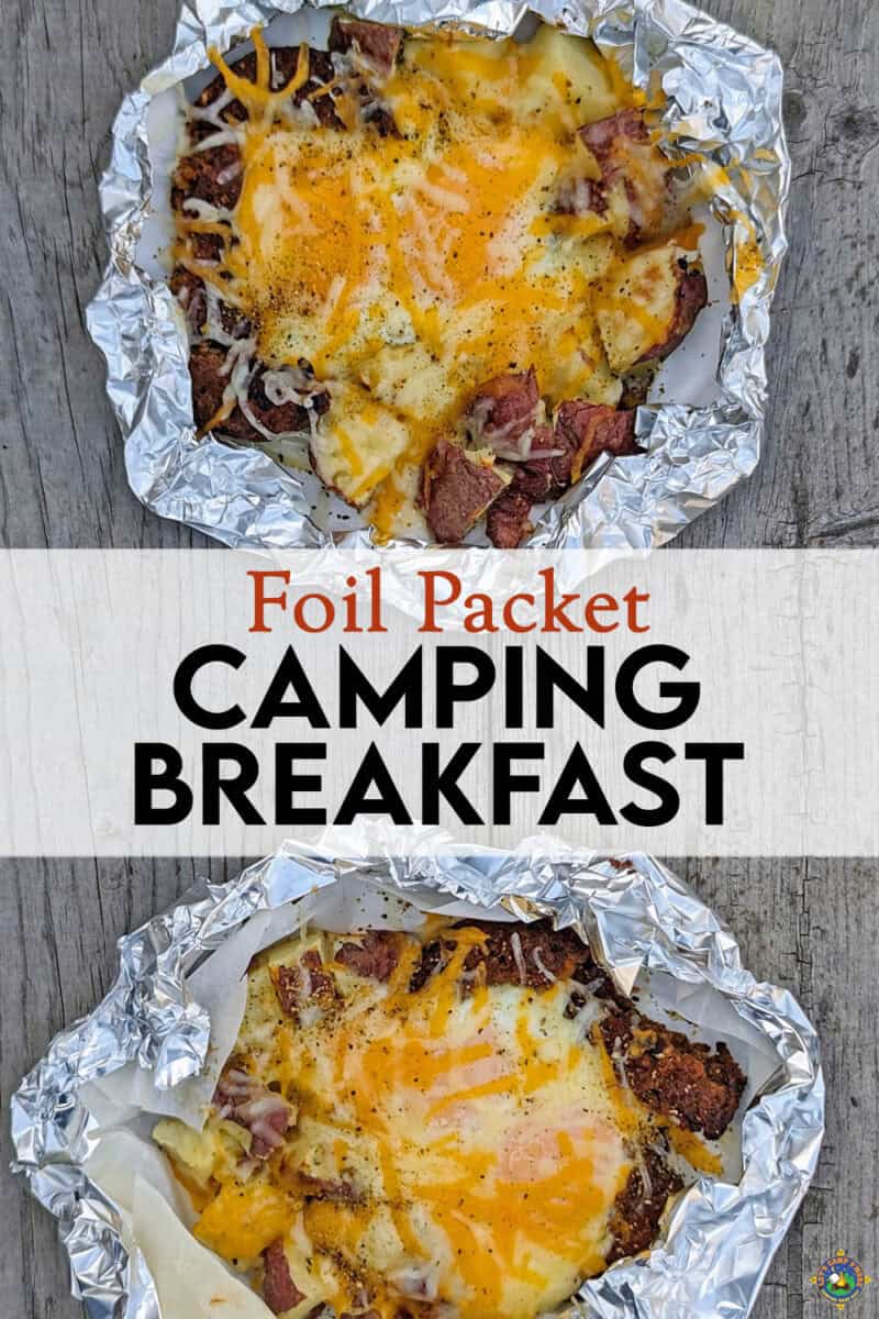 camping breakfast foil packs close up