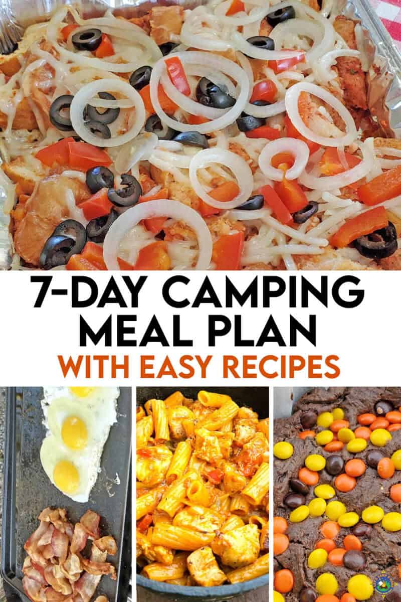 collage of camping meals