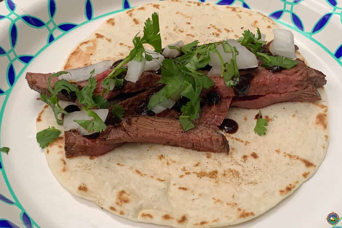 Venison Soft Taco made on a Blackstone Griddle
