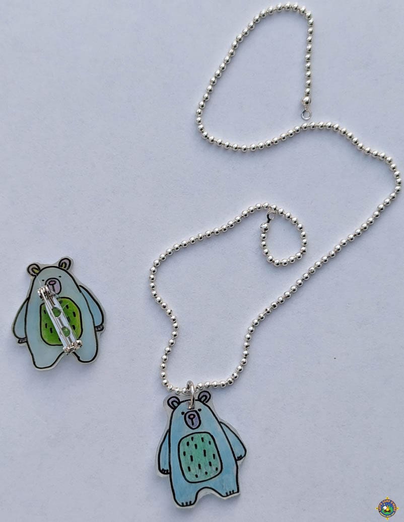 Bear Shrinky Dink Jewelry