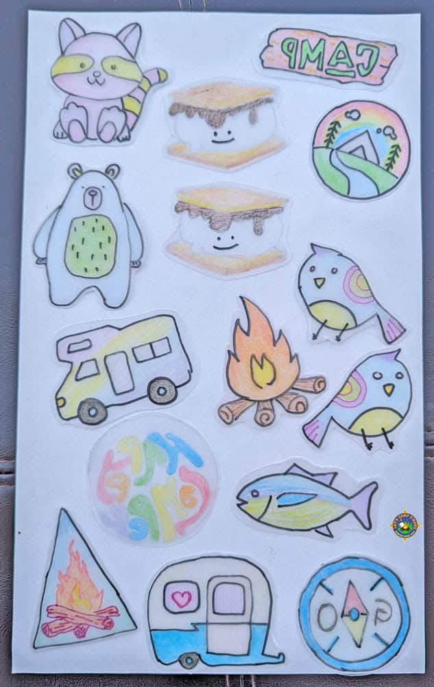 Colored Shrinky Dink Designs before shrinking